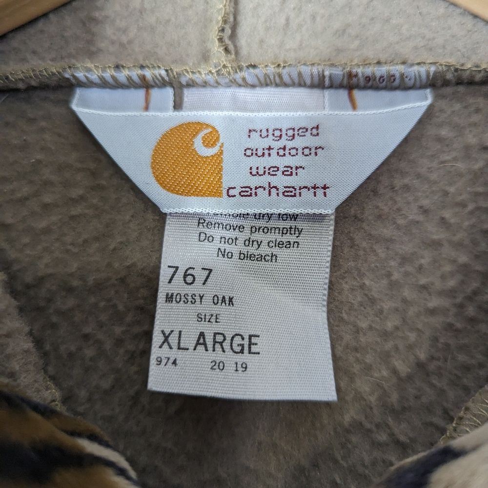 Vintage Carhartt Mossy Oak Bottomland Hush Hide Velvet Camo Jacket USA Made - Picture 9 of 14